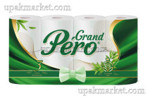 Туалетная бумага GRAND PERO 3-х слойная, по 8 рулонов упаковке
