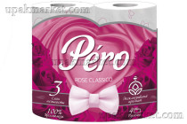 Туалетная бумага PERO ROSE 3х сл. 16,3м (4 рулона в упаковке)